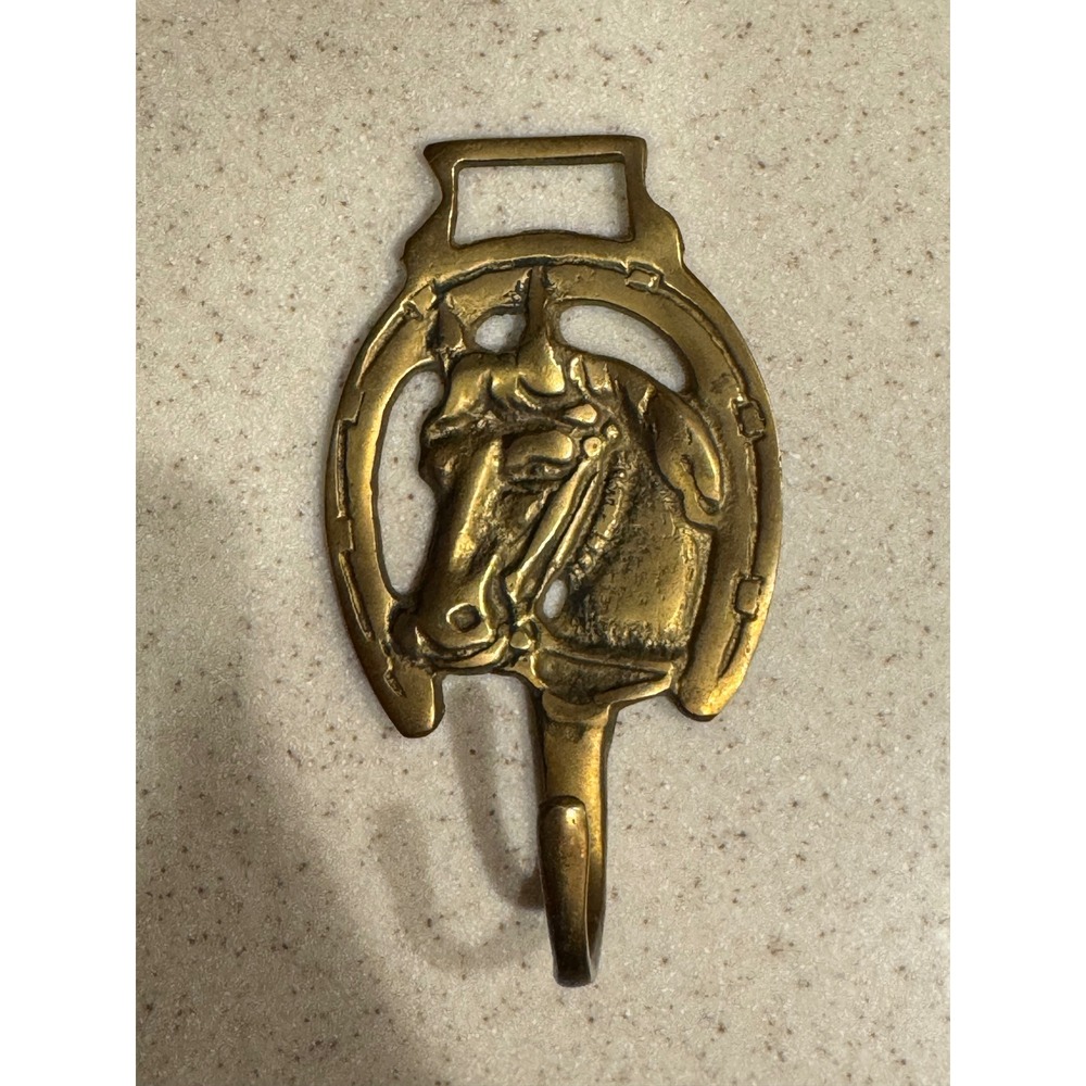 Vintage Brass Horse Wall Hook Equestrian Home Decor
